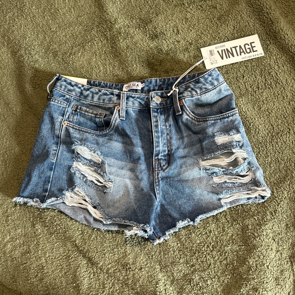 Distressed Denim Shorts